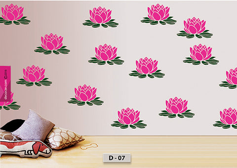 Beautiful lotus flower design stencil, lotus flower painting on wall, lotus flower stencil, D-07