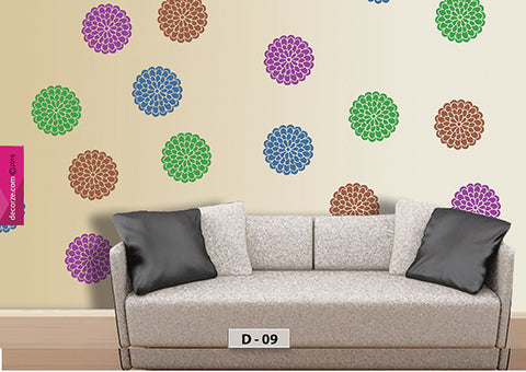 Floral design, flower painting designs, multi color painting ideas for wall, D-09