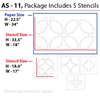 Home decor wall stencil, Allover wall stencil, AS-11