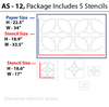 stencil for wall decor allover stencil pattern, AS-12