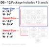 Damask stencil for interior decoration ideas, DS-12 - Decorze