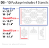 Wall art stencils from decorze.com, DS-13 - Decorze
