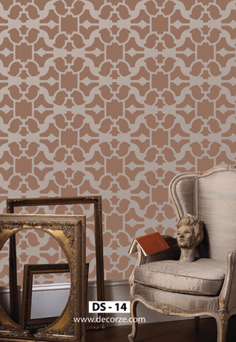 Damask stencil for long time staying design and ideas with stencils, DS-14