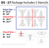 Damask stencil size image