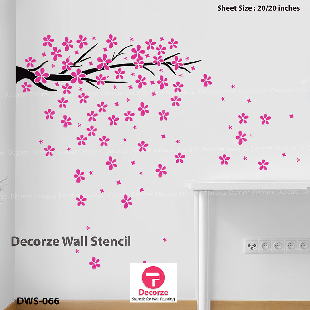 Cherry flowers | kids room wall stencils | kids room wall painting ideas | Wall Painting Designs | Painting Ideas DWS-66