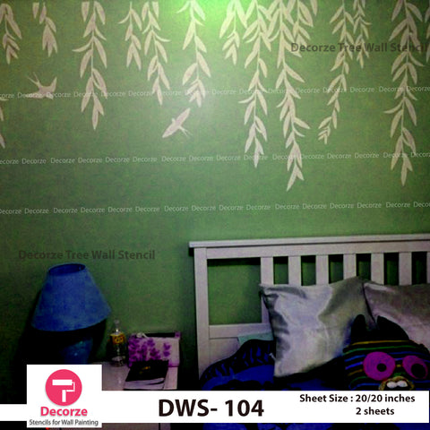 Falling Leaves Stencils | Falling leaves bedroom Wall Painting | Bedroom Painting Ideas | Painting Ideas DWS-104
