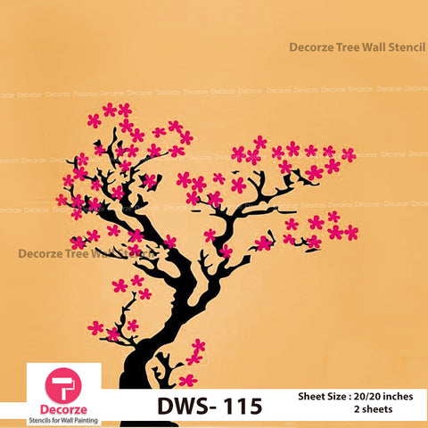 Cherry Blossom Tree Stencil | Wall Painting Designs| Painting Ideas DWS-115