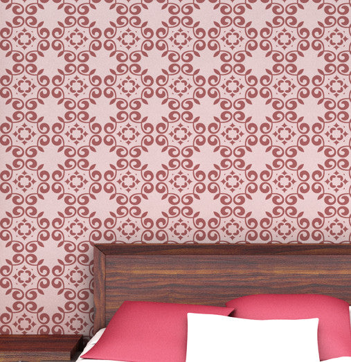 Damask stencils for wall art decals, DS-08 - Decorze