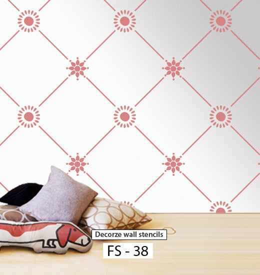 DIY wall decor, Flower decorative wall stencil, FS-38