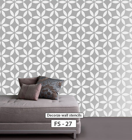 Flower decorating ideas for wall, Flower stencil, FS-27