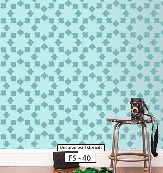 Large flower wall stencil ideas, FS-39