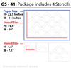 Geometric pattern stencil for wall design, DIY home decor, GS-41