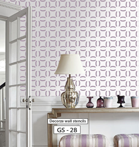 Geometric wall stencil for wall, GS-28