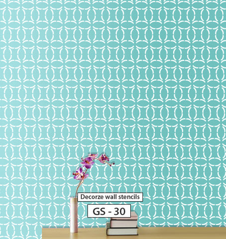 Geometric wall painting stencil design for wall, GS-30