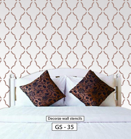 Large scale geometric wall stencil for wall, GS-35