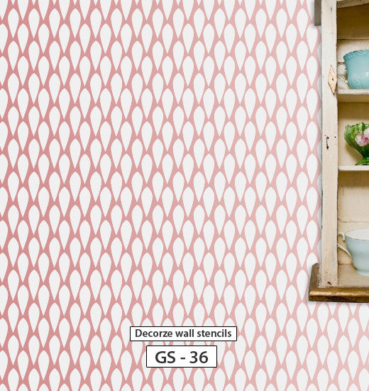 Great living room painting ideas for wall stencil, GS-36