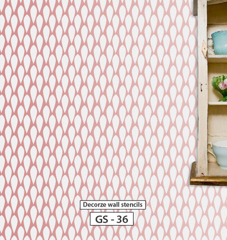 Great living room painting ideas for wall stencil, GS-36