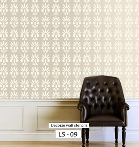 Modern leaves stencil, LS-09