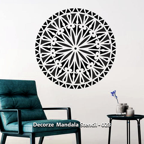 Mandala Art Stencils |  Mandala Pattern Black & White | Decorze Mandala Stencils 023