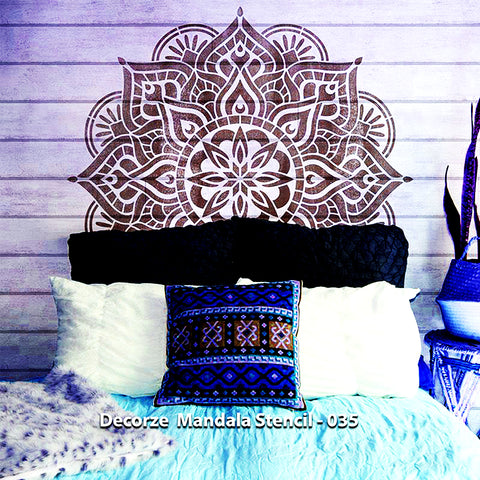 Mandala art stencil | home decor, wall decor, furniture painting, washable, reusable, flexible, art stencils | Decorze Mandala Stencils 035