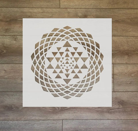 Sri Chakra - Sacred Geometry Reusable Plastic Stencil customize stencil