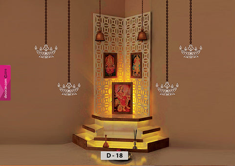 Pooja room wall painting ideas, Pooja room deapa stencil decor, Deepa/Deepam Stencil Designs, D-18