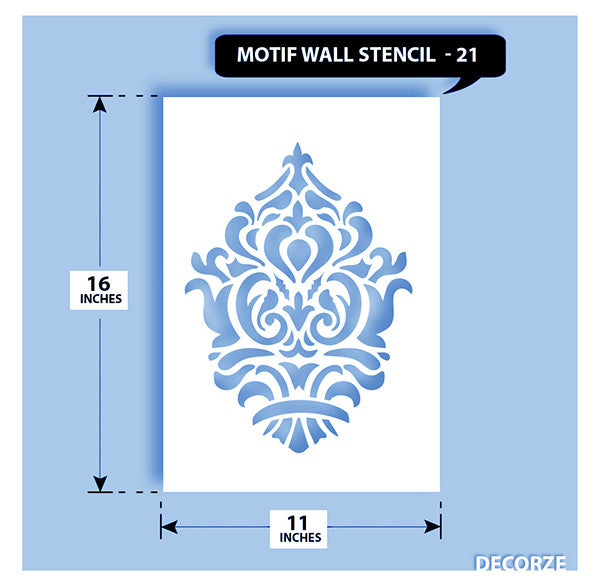 Indian Paisley/Motif Stencil, MWS-21 | Reusable Wall painting Stencils
