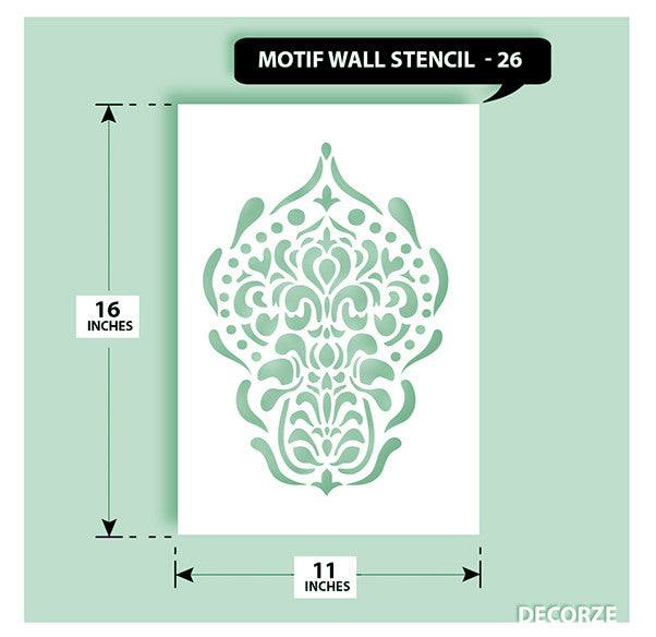 Indian Paisley/Motif Stencil, MWS-26 | Reusable Wall painting Stencils