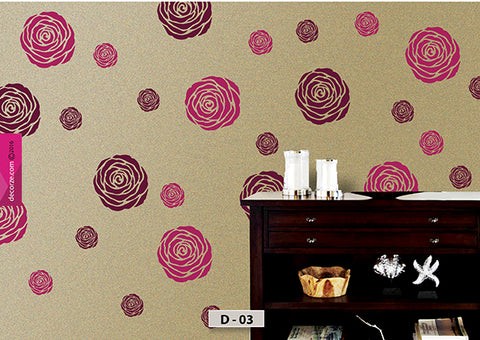 Wall designs for wall painting ideas, rose design for wall painting, D-03