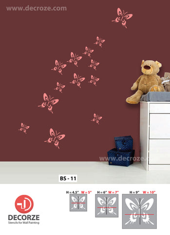 Easy way to designing a room wall for butterfly  stencils,BS-11