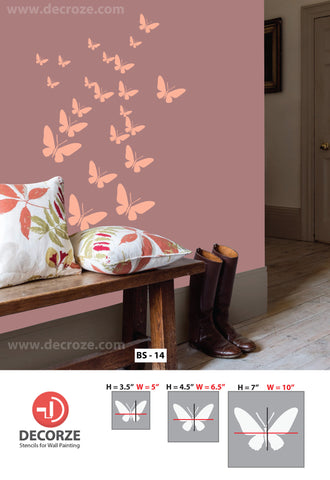 Stencils for butterfly stencils, decorze.com, BS-14