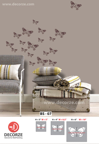 Beautiful designs and butterfly stencils for wall BS-07