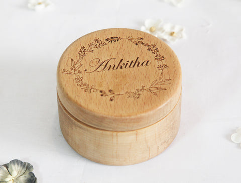 Wooden Ring Gift Box Engraved Art Customize