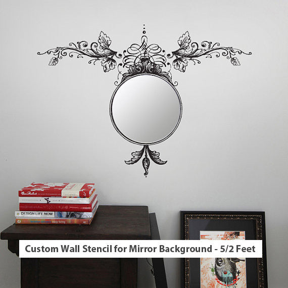 Custom Wall Stencil for Mirror Background - 5/2 Feet - Decorze