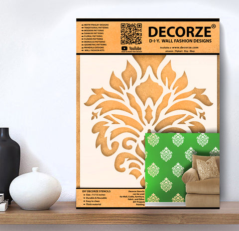 Paisley | Motif | Paisley Pattern | wall stencils | indian designs | wall stencil design -DMWS-73
