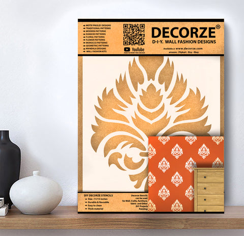 Paisley | Motif | Paisley Pattern | wall stencils | indian designs | wall stencil design -DMWS-75