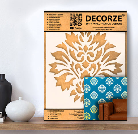 Paisley | Motif | Paisley Pattern | wall stencils | indian designs | wall stencil design -DMWS-78