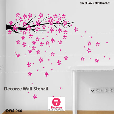 Cherry flowers | kids room wall stencils | kids room wall painting ideas | Wall Painting Designs | Painting Ideas DWS-66