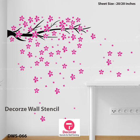 Cherry flowers | kids room wall stencils | kids room wall painting ideas | Wall Painting Designs | Painting Ideas DWS-66