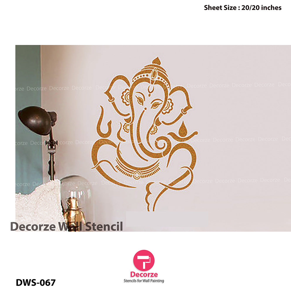 Ganesha Wall painting ideas | Ganesha Stencils | Painting Ideas DWS-67