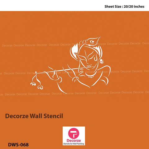 Krishna Stencil | Krishna Wall Painting Ideas | Wall Painting Designs | Painting Ideas DWS-68