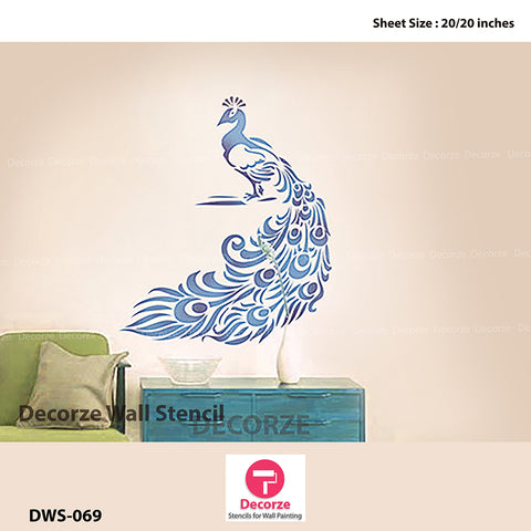 Peacock Art Wall Painting | Peacock stencil Painting | Wall Painting Designs | Painting Ideas DWS-69