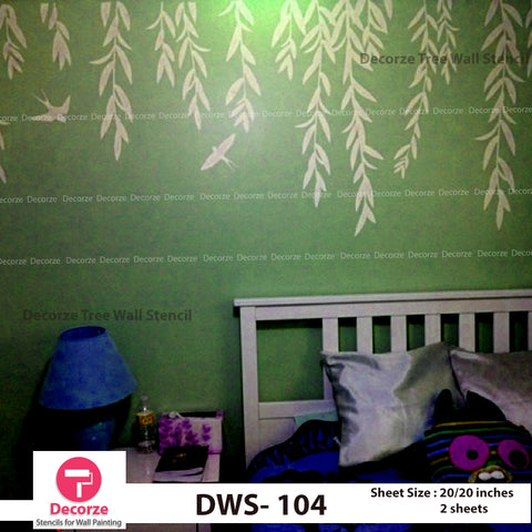 Tree branch stencils | Living room wall painting | Wall Painting Designs |  Painting Ideas DWS-55