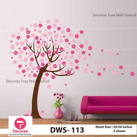 Blossom Tree Wall Stencil| Wall Painting Designs| Painting Ideas DWS-113