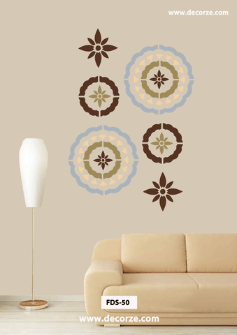 Flower stencils for wall in india,FDS-50