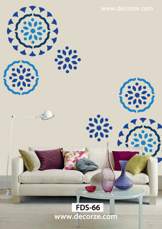 Round Mandala Stencil - Wall Painting Stencil - Unique Wall Stencil 66