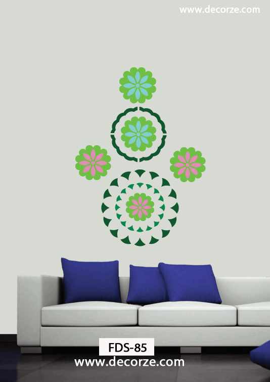 Buy Wall Art Decor Teal Lotus Wall Sticker Online  Floral Decals  Decals   Home Decor  Pepperfry Product