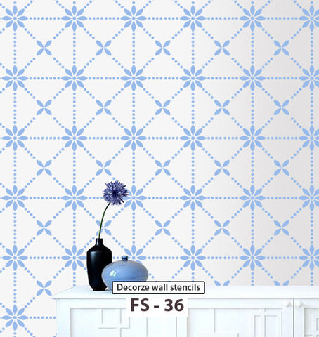 Easy way to paint wall like flower wall stencil reusable stencil, FS-36