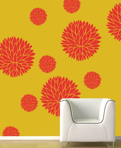 Flower stencil for wall,  FS-15