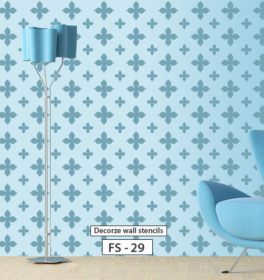 Flower wall decor and wall design, Flower stencil, FS-29